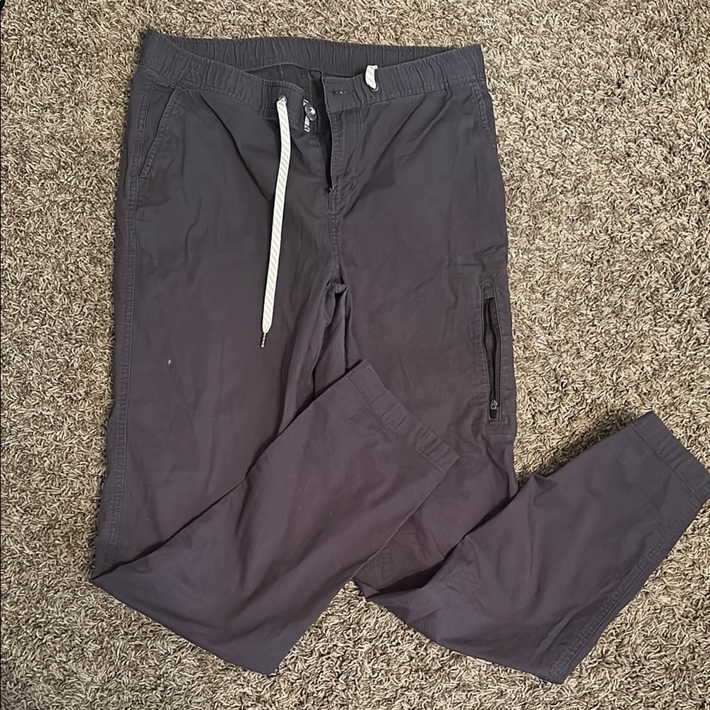 Vuori ladies drawstring gray ripstop cotton hiker pants sz medium